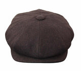 HT6363 - Miesten Vintage Tweed Newsboy Peaky Blinders -lippis - Ruskea/Viini