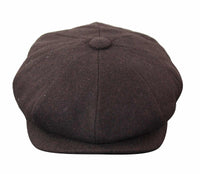 HT6363 - Miesten Vintage Tweed Newsboy Peaky Blinders -lippis - Ruskea/Viini