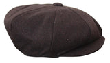 HT6363 - Miesten Vintage Tweed Newsboy Peaky Blinders -lippis - Ruskea/Viini