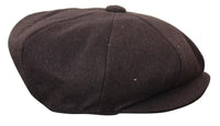 HT6363 - Miesten Vintage Tweed Newsboy Peaky Blinders -lippis - Ruskea/Viini