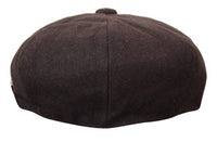 HT6363 - Miesten Vintage Tweed Newsboy Peaky Blinders -lippis - Ruskea/Viini