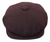 HT6363 - Miesten Vintage Tweed Newsboy Peaky Blinders -lippis - Ruskea/Viini