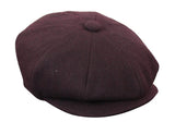 HT6363 - Miesten Vintage Tweed Newsboy Peaky Blinders -lippis - Ruskea/Viini