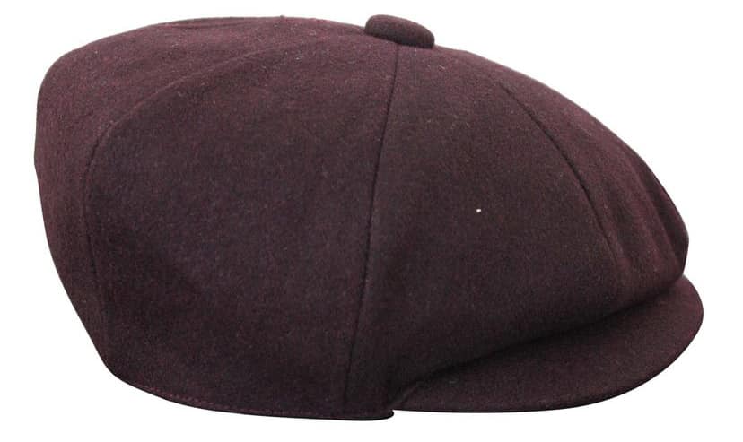 HT6363 - Miesten Vintage Tweed Newsboy Peaky Blinders -lippis - Ruskea/Viini