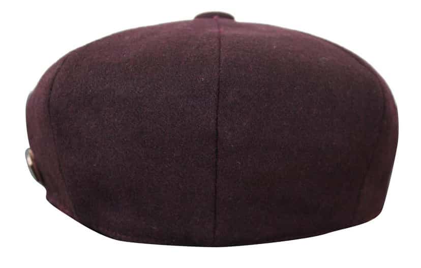 HT6363 - Miesten Vintage Tweed Newsboy Peaky Blinders -lippis - Ruskea/Viini