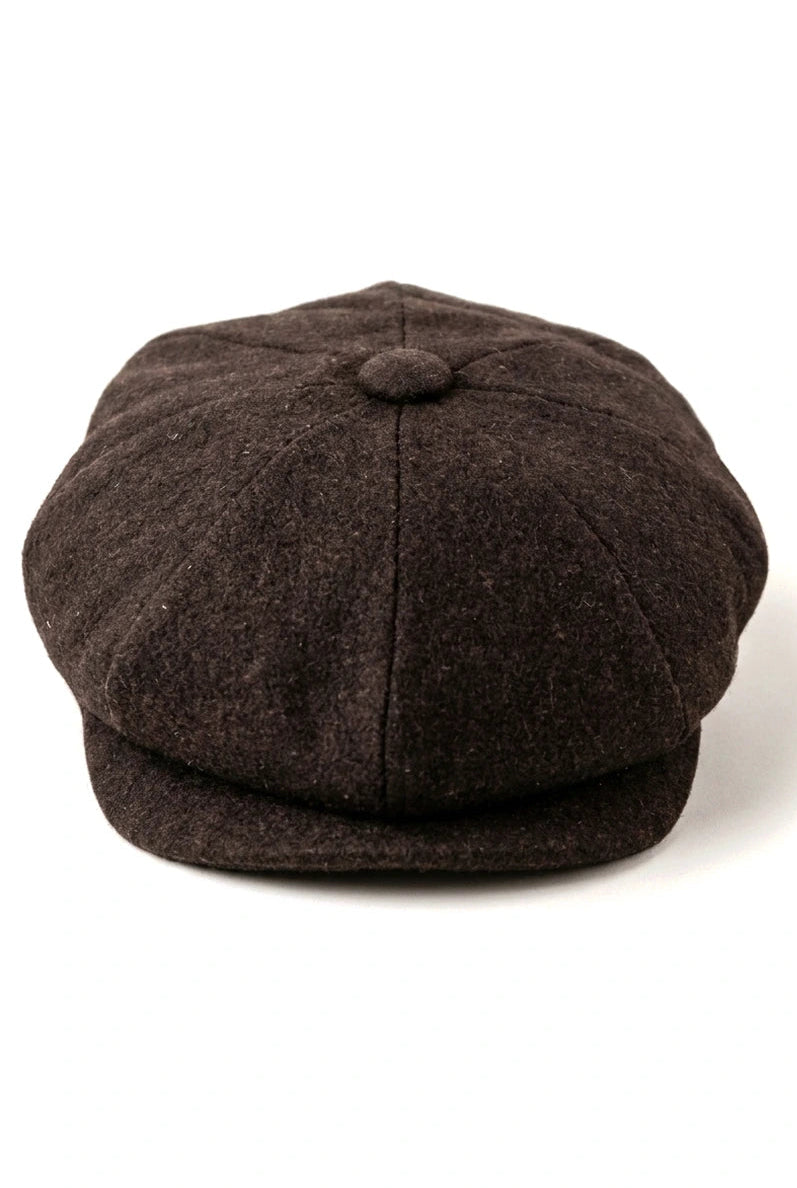 HT6363 - Miesten Vintage Tweed Newsboy Peaky Blinders -lippis - Ruskea/Viini