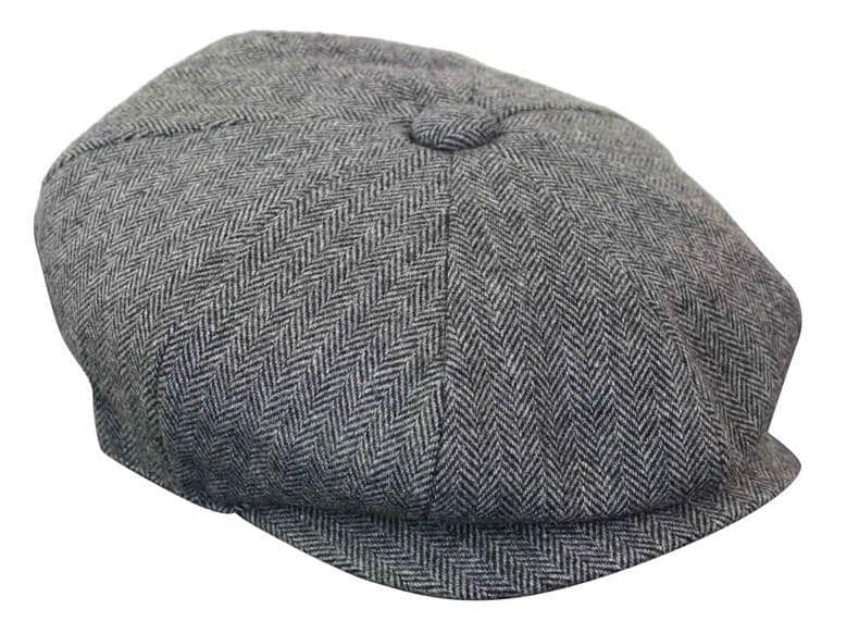 HT6364 - Miesten kalanruotokuvioinen tweed-newsboy Peaky Blinders -hattu