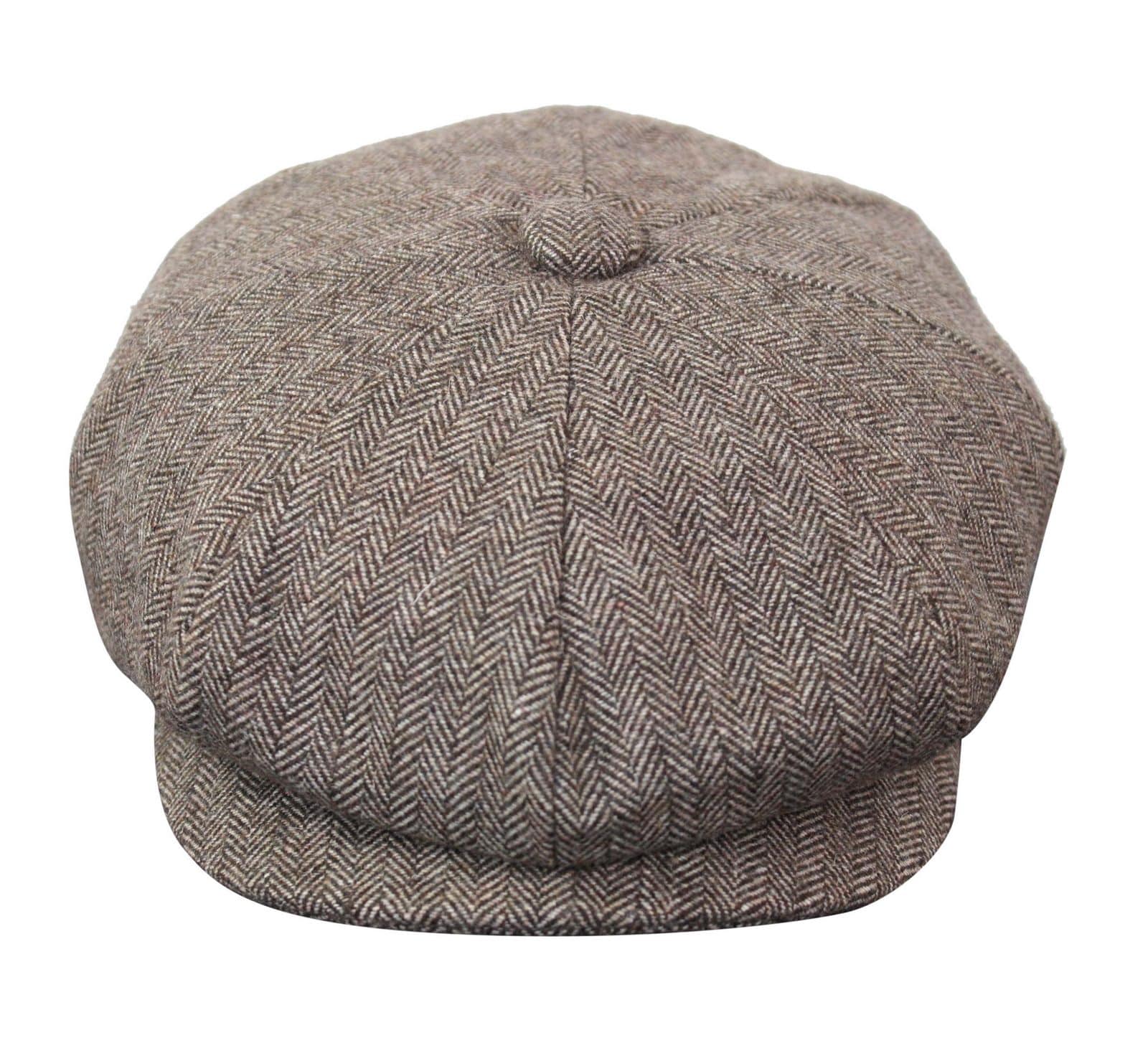 HT6364 - Miesten kalanruotokuvioinen tweed-newsboy Peaky Blinders -hattu