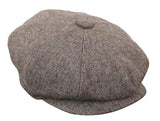 HT6364 - Miesten kalanruotokuvioinen tweed-newsboy Peaky Blinders -hattu