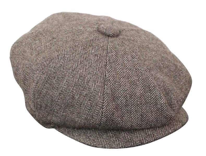 HT6364 - Miesten kalanruotokuvioinen tweed-newsboy Peaky Blinders -hattu