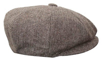 HT6364 - Miesten kalanruotokuvioinen tweed-newsboy Peaky Blinders -hattu