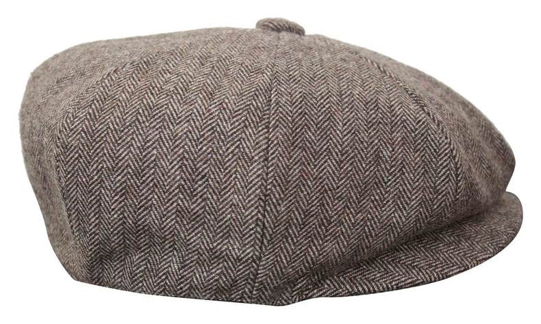 HT6364 - Miesten kalanruotokuvioinen tweed-newsboy Peaky Blinders -hattu