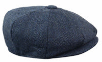 HT6364 - Miesten kalanruotokuvioinen tweed-newsboy Peaky Blinders -hattu
