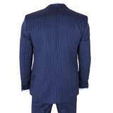IM43 - Miesten tummansininen kolmiosainen Shelby-tyylinen pinstripe-puku