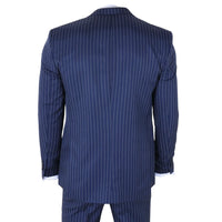 IM43 - Miesten tummansininen kolmiosainen Shelby-tyylinen pinstripe-puku