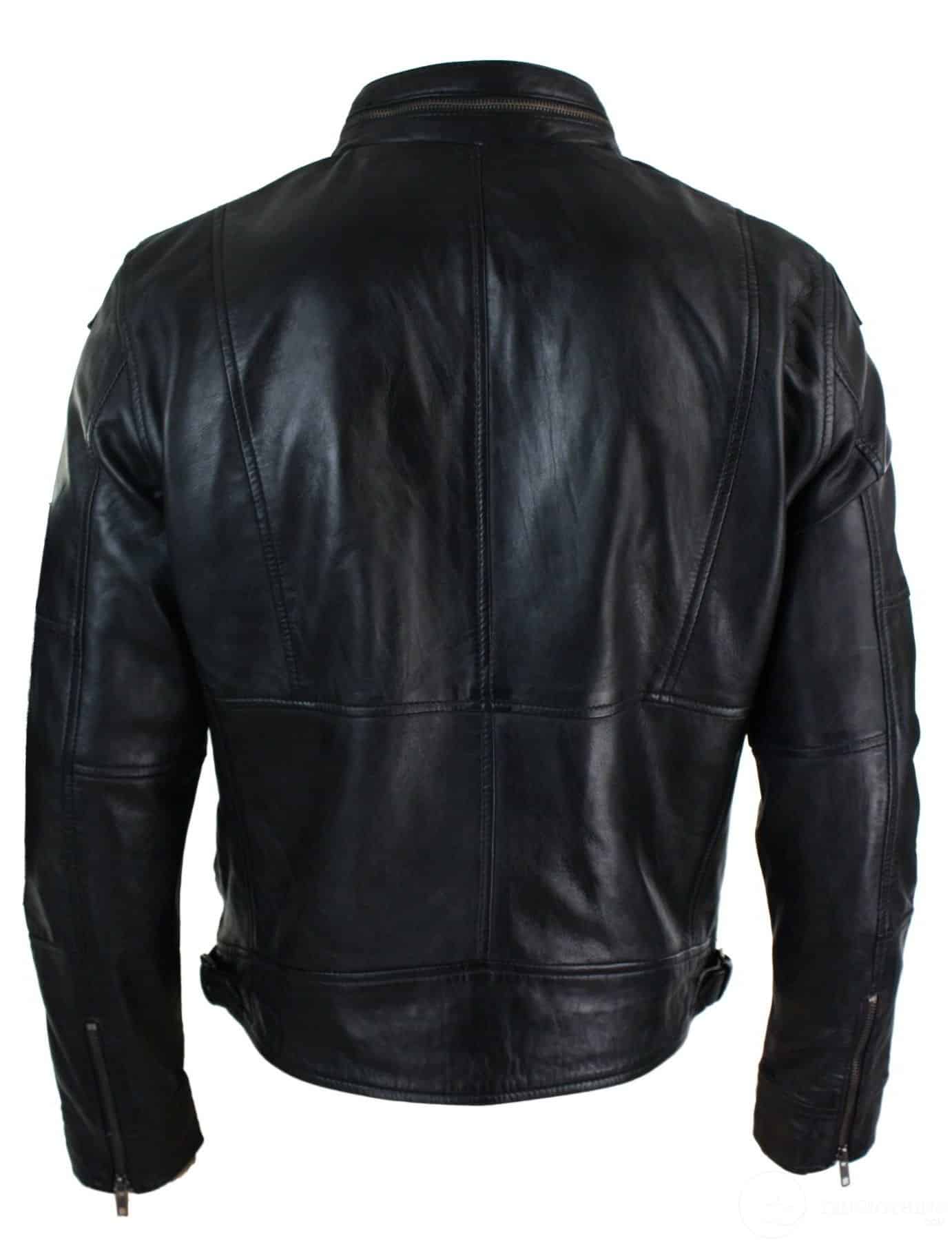 Aitoa nahkaa vetoketjullinen biker-tyylinen rento miesten takki, mustanruskea, oliivinvihreä ja urbaani-musta