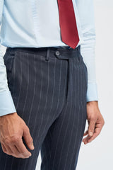 Invincible - Miesten tummansiniset pinstripe-housut