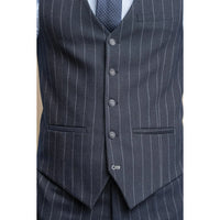 Voittamaton - Miesten tummansininen pinstripe-liivi