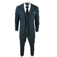 Jasper miesten oliivinvihreä kolmiosainen puku, jossa musta ruutukuosi Walesin prinssi -kuvio