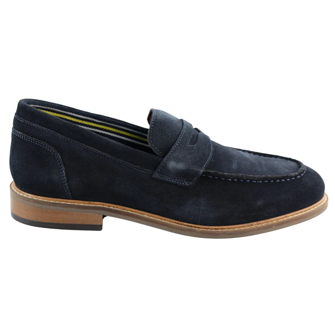 Miesten aidot mokkanahkaiset slip-on-loaferit, laivastonsiniset, älykkäät, rento ja klassinen, mukava istuvuus