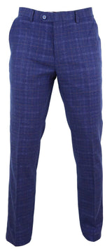 Miesten siniset tweed-ruutuhousut - Cavani Kaiser