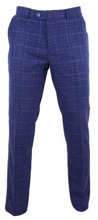 Miesten siniset tweed-ruutuhousut - Cavani Kaiser