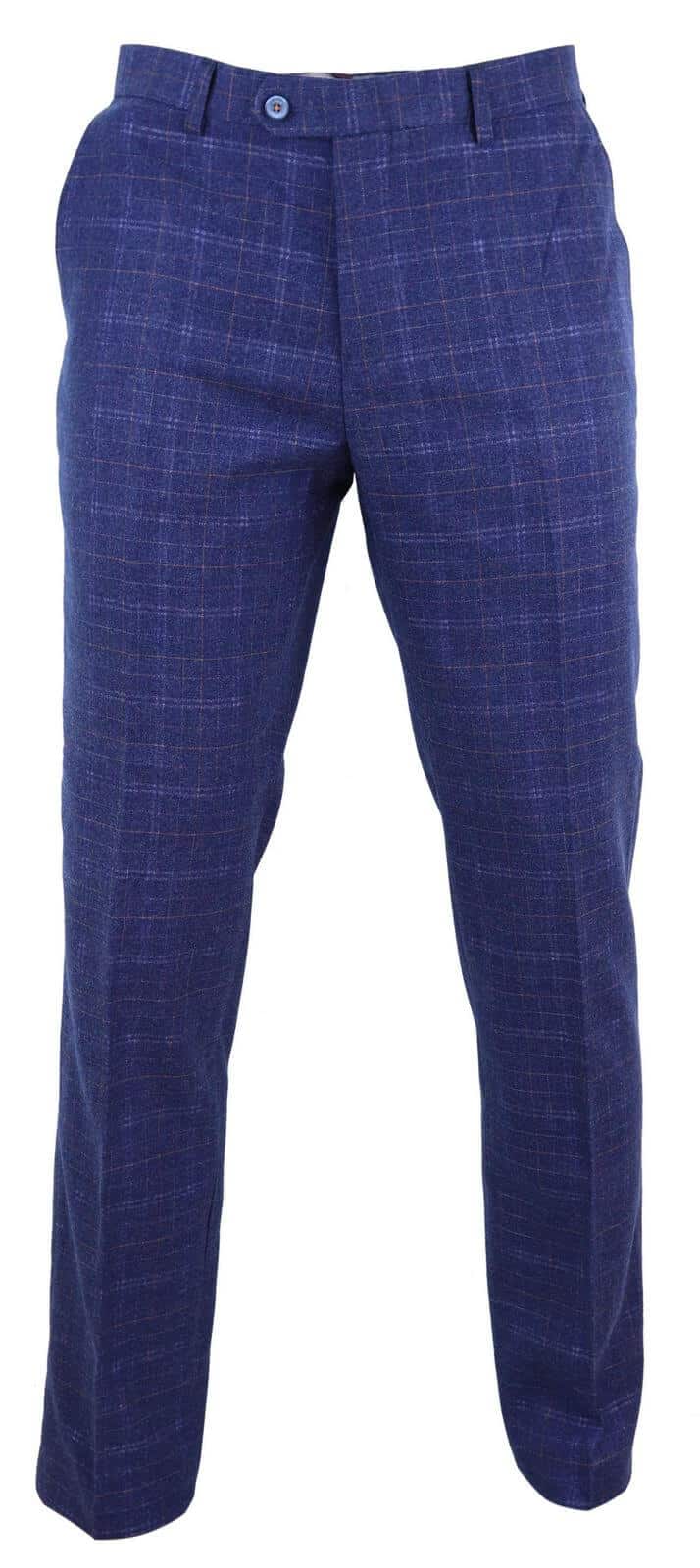 Miesten siniset tweed-ruutuhousut - Cavani Kaiser
