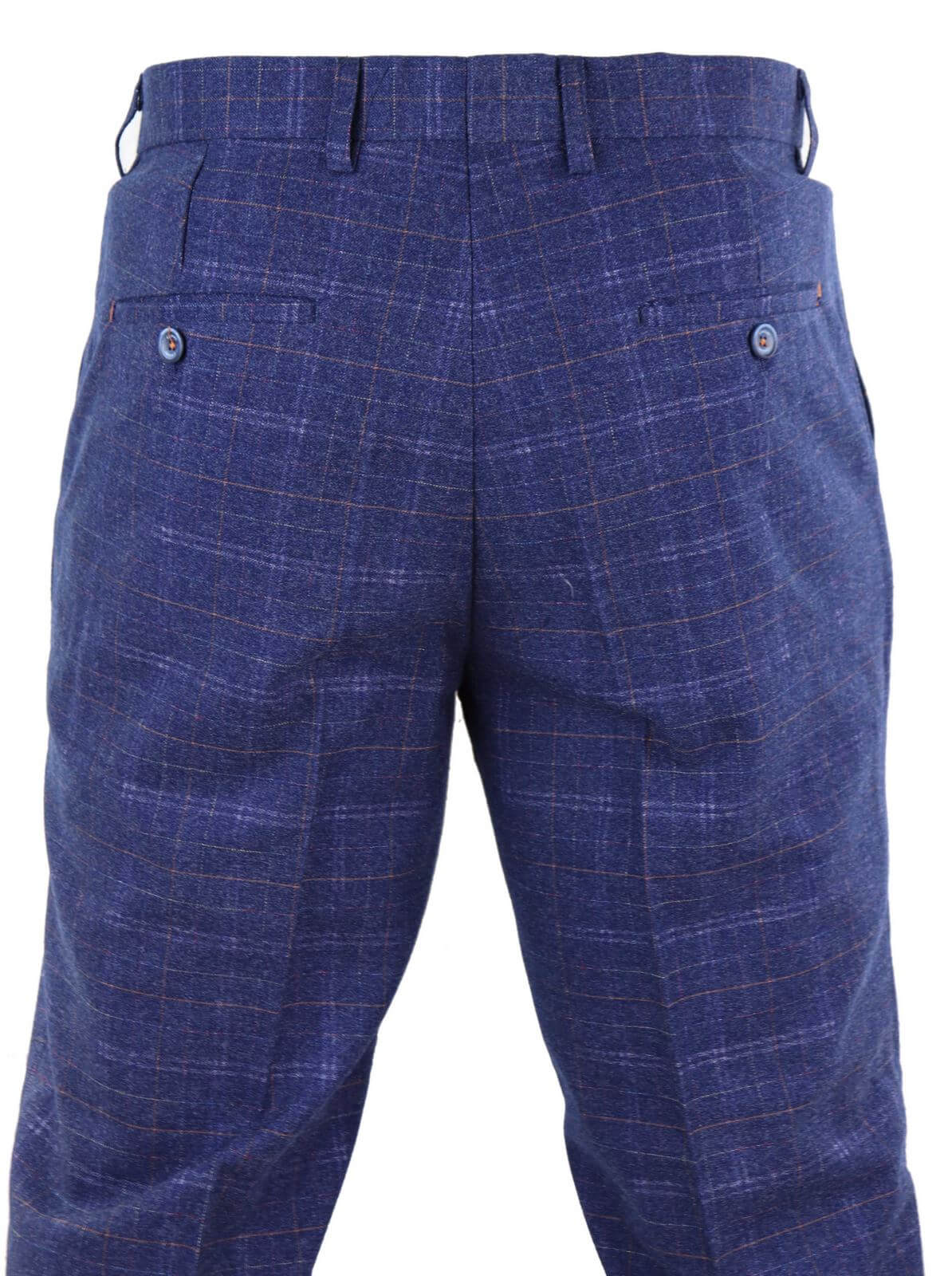 Miesten siniset tweed-ruutuhousut - Cavani Kaiser