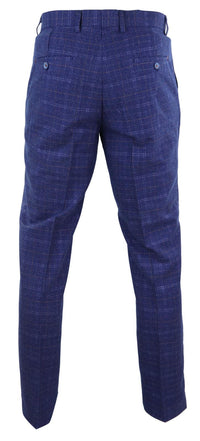Miesten siniset tweed-ruutuhousut - Cavani Kaiser