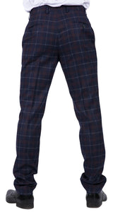 Kenneth - Miesten tummansiniset tweed-ruutuhousut