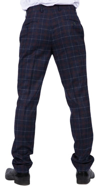 Kenneth - Miesten tummansiniset tweed-ruutuhousut