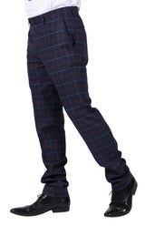 Kenneth - Miesten tummansiniset tweed-ruutuhousut