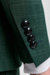 Leo - Miesten vihreä kolmiosainen ruudullinen mittatilaustyönä tehty puku