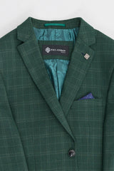 Leo - Miesten vihreä kolmiosainen ruudullinen mittatilaustyönä tehty puku