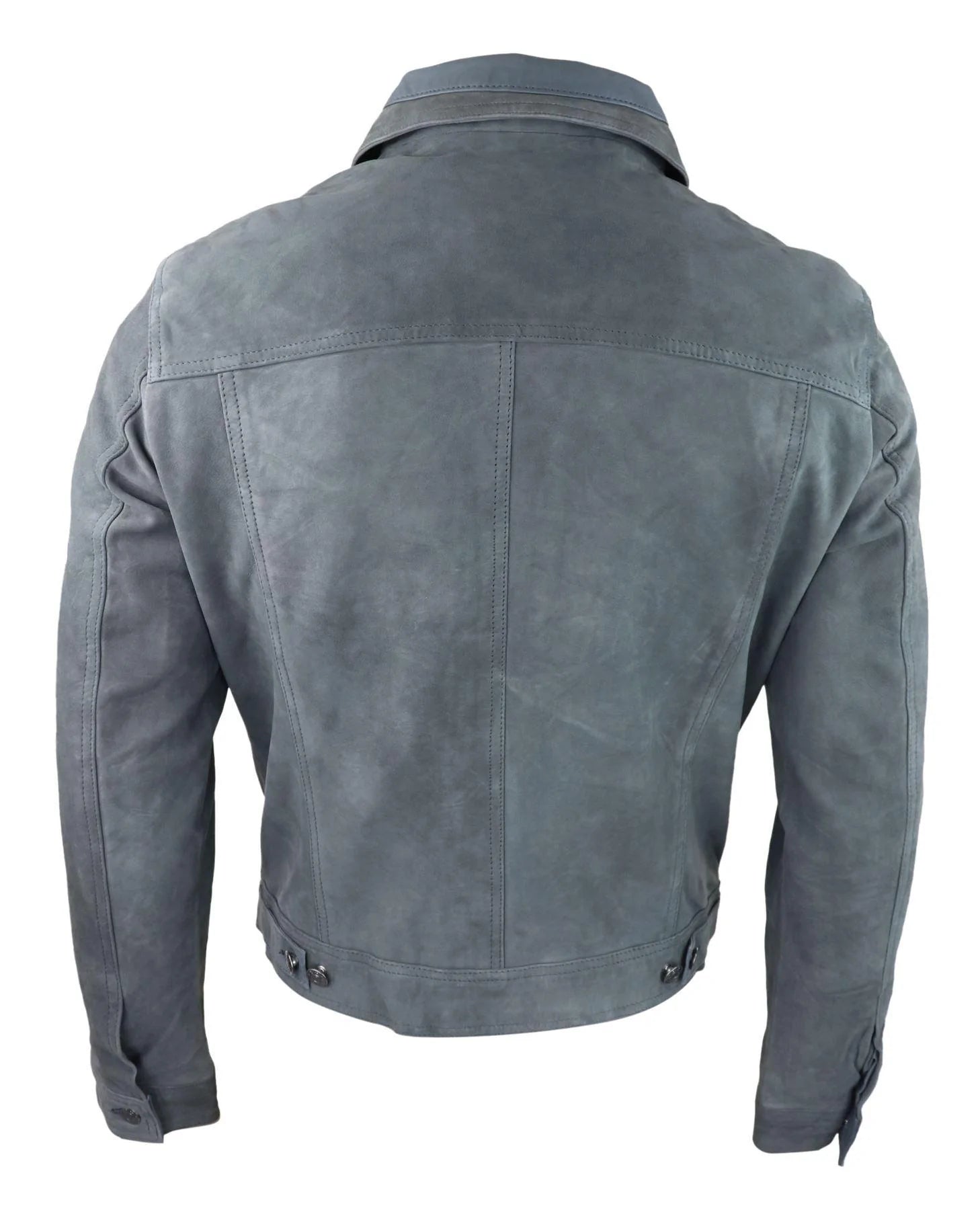 Miesten aito mokkanahkainen takki nahkafarkut denim lyhyt miesten biker-takki klassinen vintage harmaa