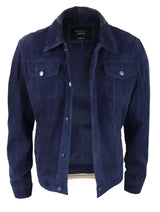 Miesten aito mokkanahkainen takki nahkafarkut denim shortsit miesten biker-takki klassinen vintage laivastonsininen