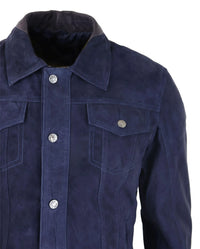 Miesten aito mokkanahkainen takki nahkafarkut denim shortsit miesten biker-takki klassinen vintage laivastonsininen