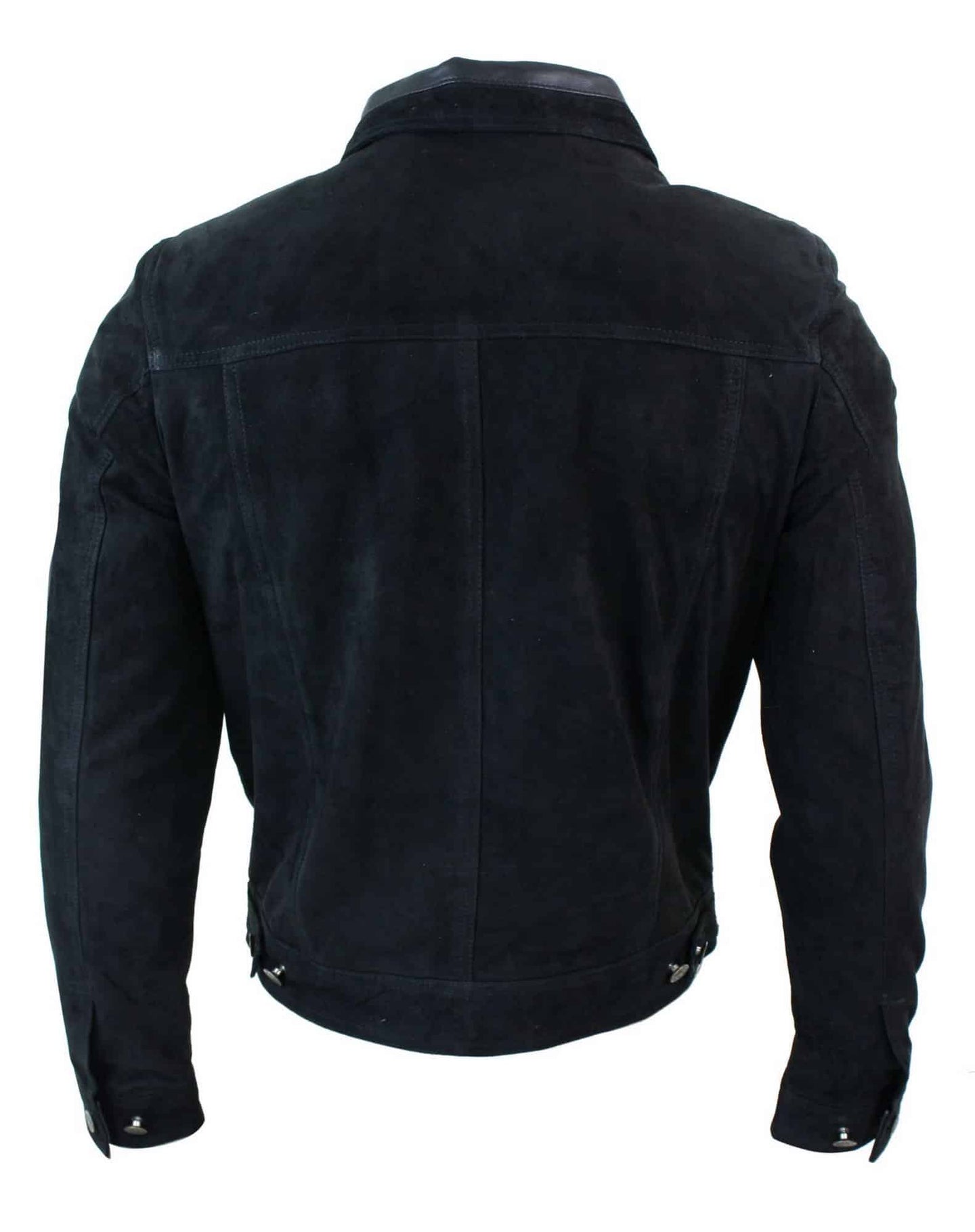Aitoa mokkanahkaa miesten vintage-lyhyt farkkutyylinen retrofarkkutakki rento - musta