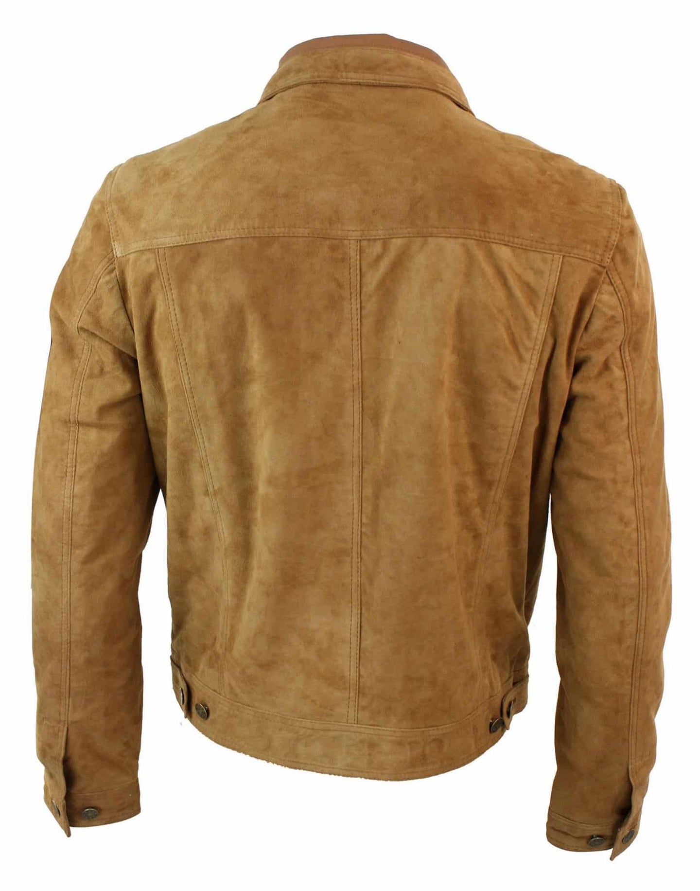 Aitoa mokkanahkaa miesten vintage-lyhyt farkkutyylinen retrofarkkutakki rento - ruskea