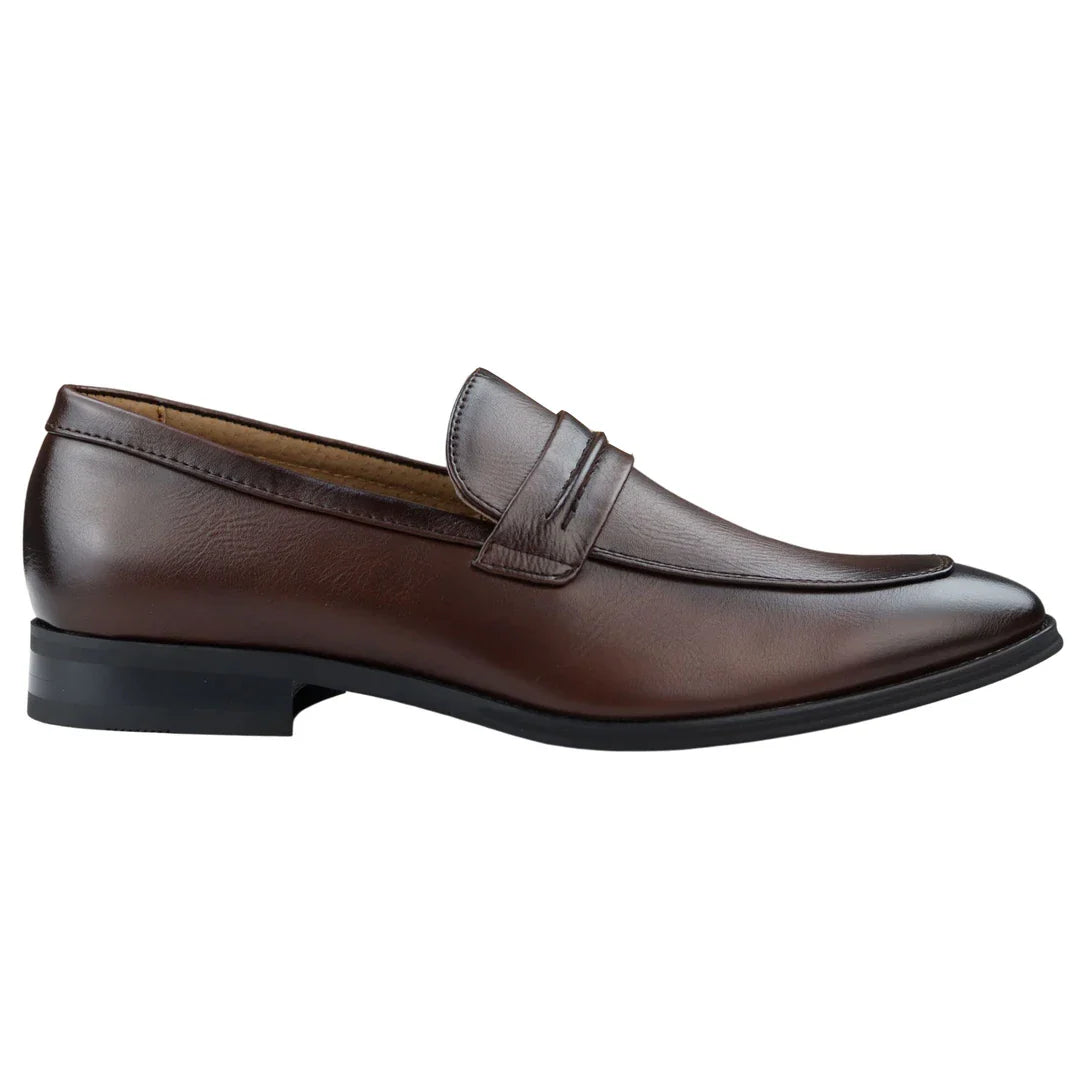 Miesten mokkasiinit, ruskeat loaferit, nahkavuori, slip-on-tyylikkäät muodolliset kengät