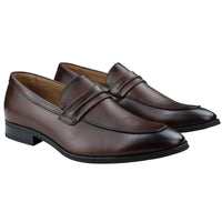 Miesten mokkasiinit, ruskeat loaferit, nahkavuori, slip-on-tyylikkäät muodolliset kengät