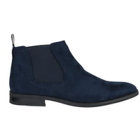 Miesten laivastonsiniset mokkanahkavuoratut slip-on-saappaat