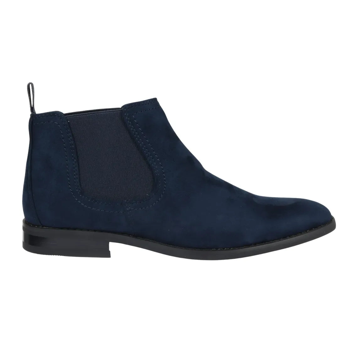 Miesten laivastonsiniset mokkanahkavuoratut slip-on-saappaat