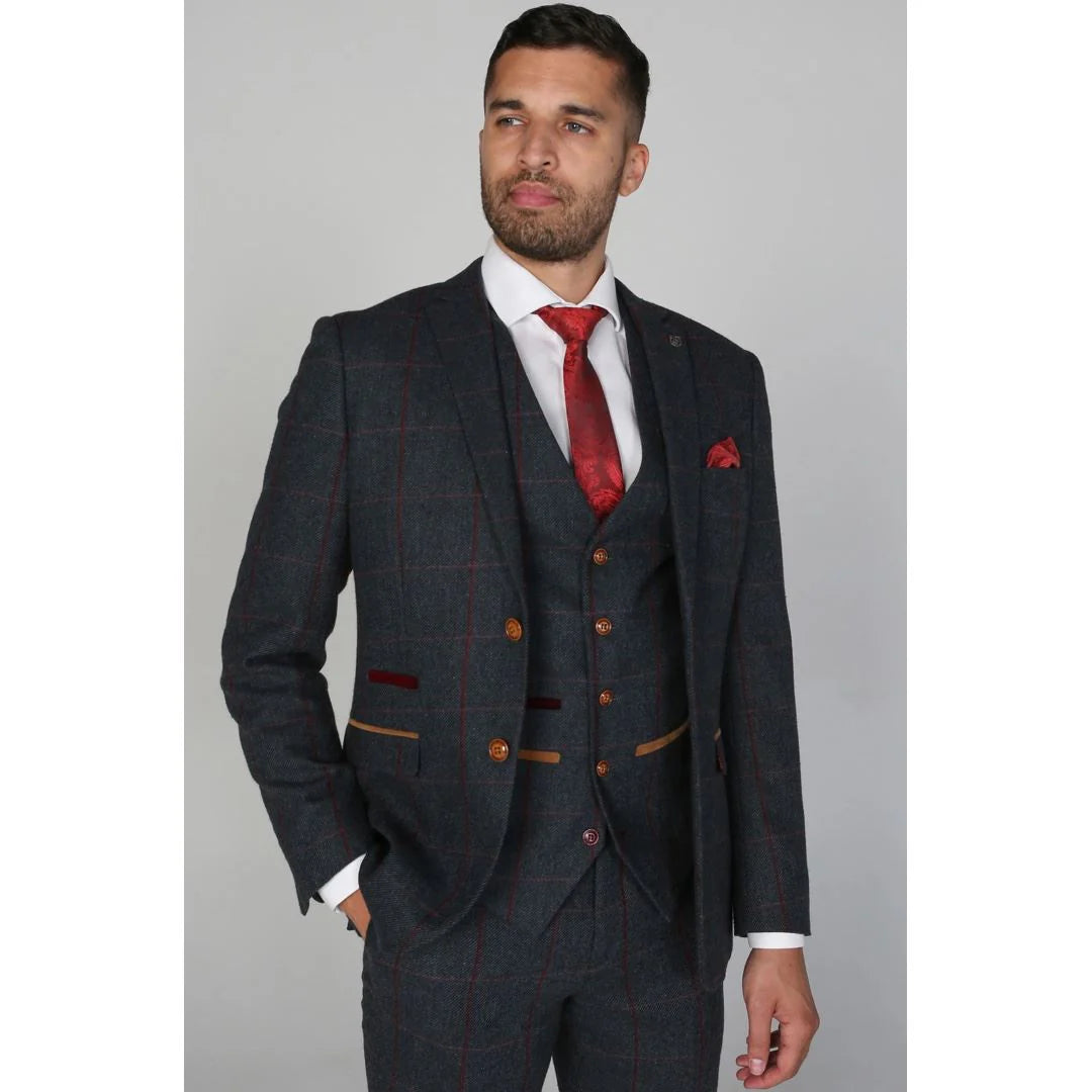 Madrid - Miesten sininen tweed-bleiseri