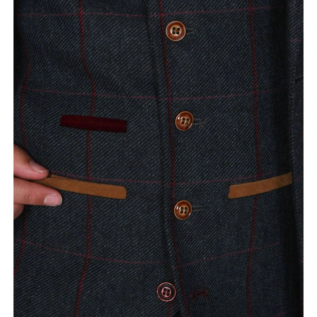 Madrid - Miesten sininen tweed-liivi