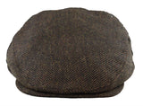 Miesten flat cap villainen kalanruotokuvioinen ruskea tweed-lippis, klassinen 1920-luvun unisex-poika