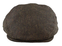 Miesten flat cap villainen kalanruotokuvioinen ruskea tweed-lippis, klassinen 1920-luvun unisex-poika