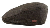 Miesten flat cap villainen kalanruotokuvioinen ruskea tweed-lippis, klassinen 1920-luvun unisex-poika