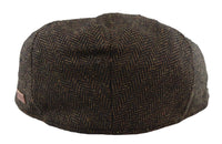 Miesten flat cap villainen kalanruotokuvioinen ruskea tweed-lippis, klassinen 1920-luvun unisex-poika