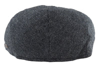 Miesten flat cap -villainen kalanruotokuvioinen hiilenruskea tweed-lippis, klassinen 1920-luvun unisex-poikatoppi